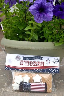 Star Spangled S'mores Bag Topper and Candy Bar Set