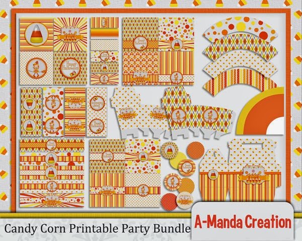 Candy Corn Party Printables and Digital Scrapbooking Kit