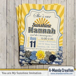 You Are My Sunshine Invitation