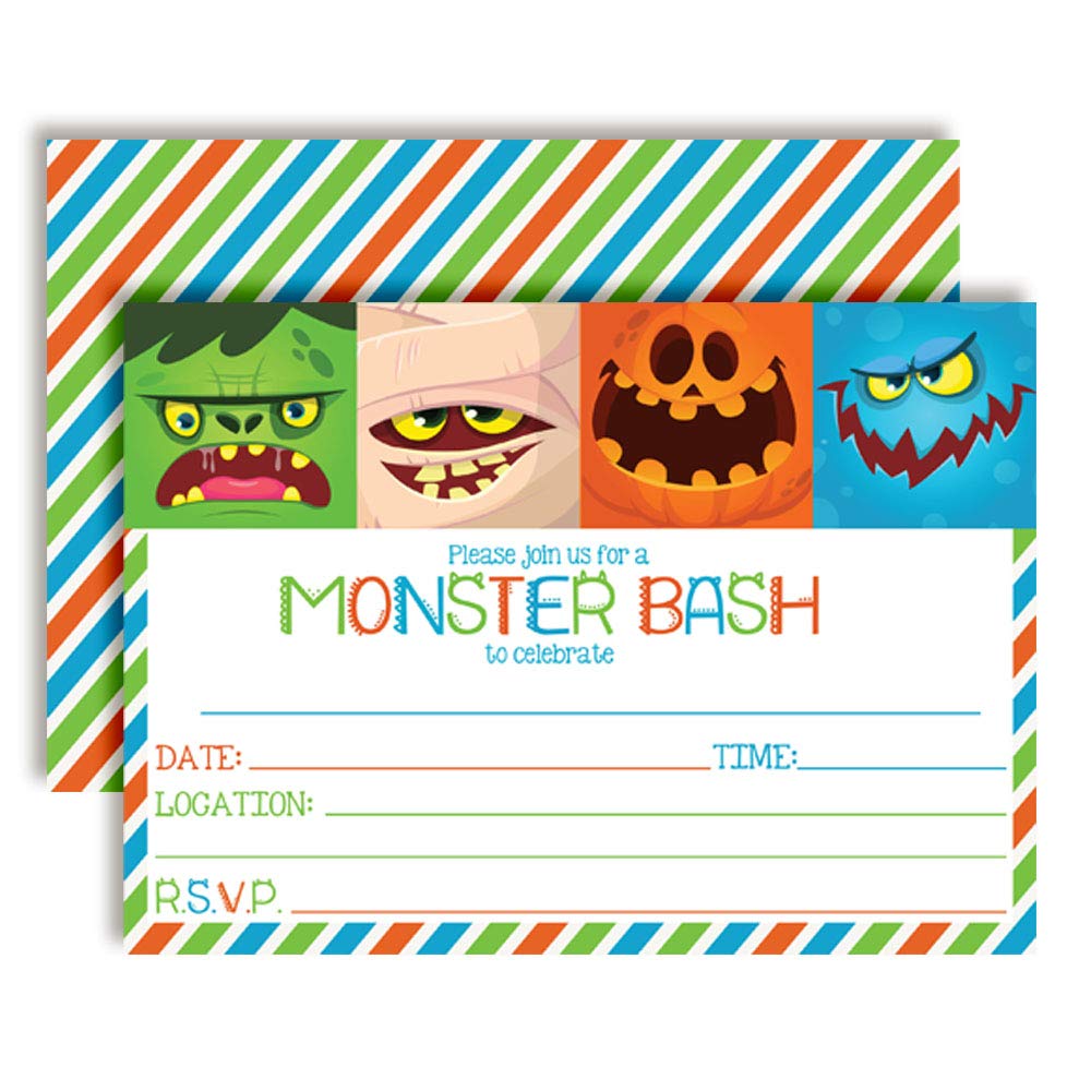 Monster Bash Halloween Party Invitations