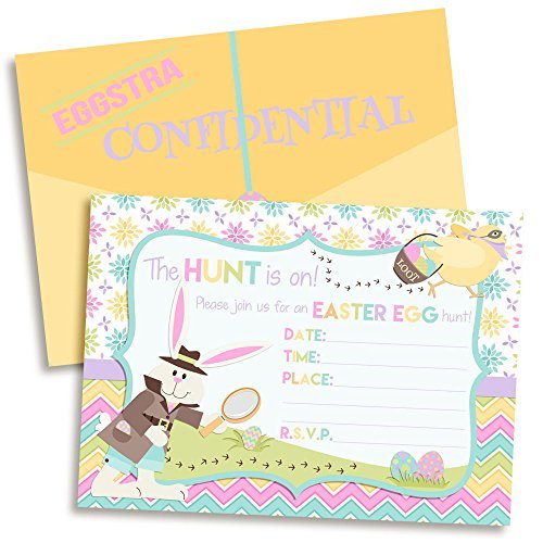 Easter Egg Hunt Bunny Detective Party Invitations