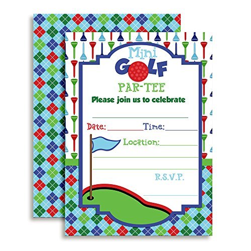 Mini Golf, Putt Putt Birthday Party Invitations (Boy)