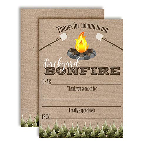 Backyard Bonfire Birthday Thank You Cards