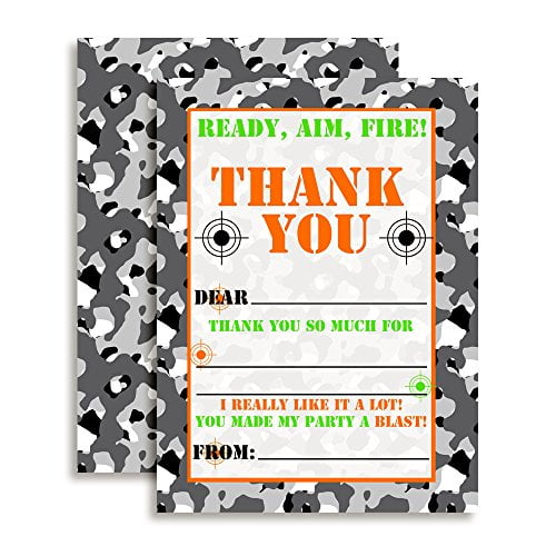 Camouflage Laser Tag Thank You Cards