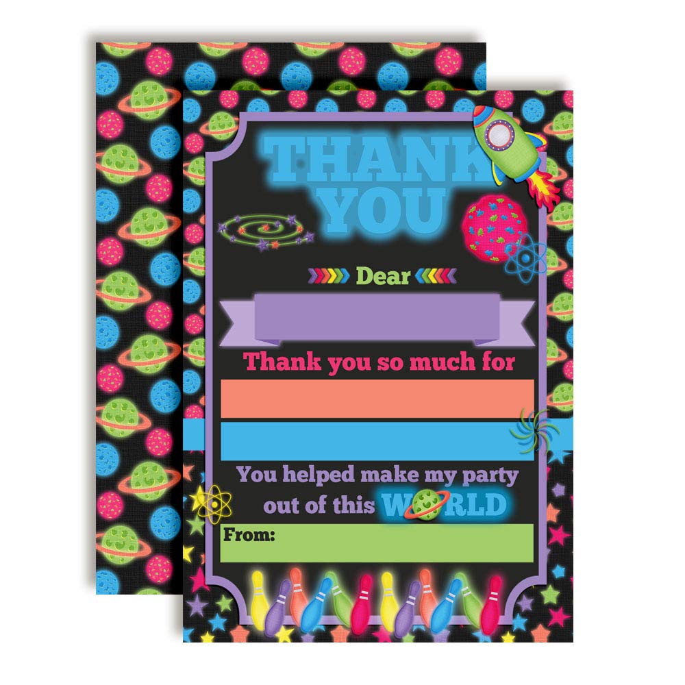 Cosmic Bowling Thank You Cards