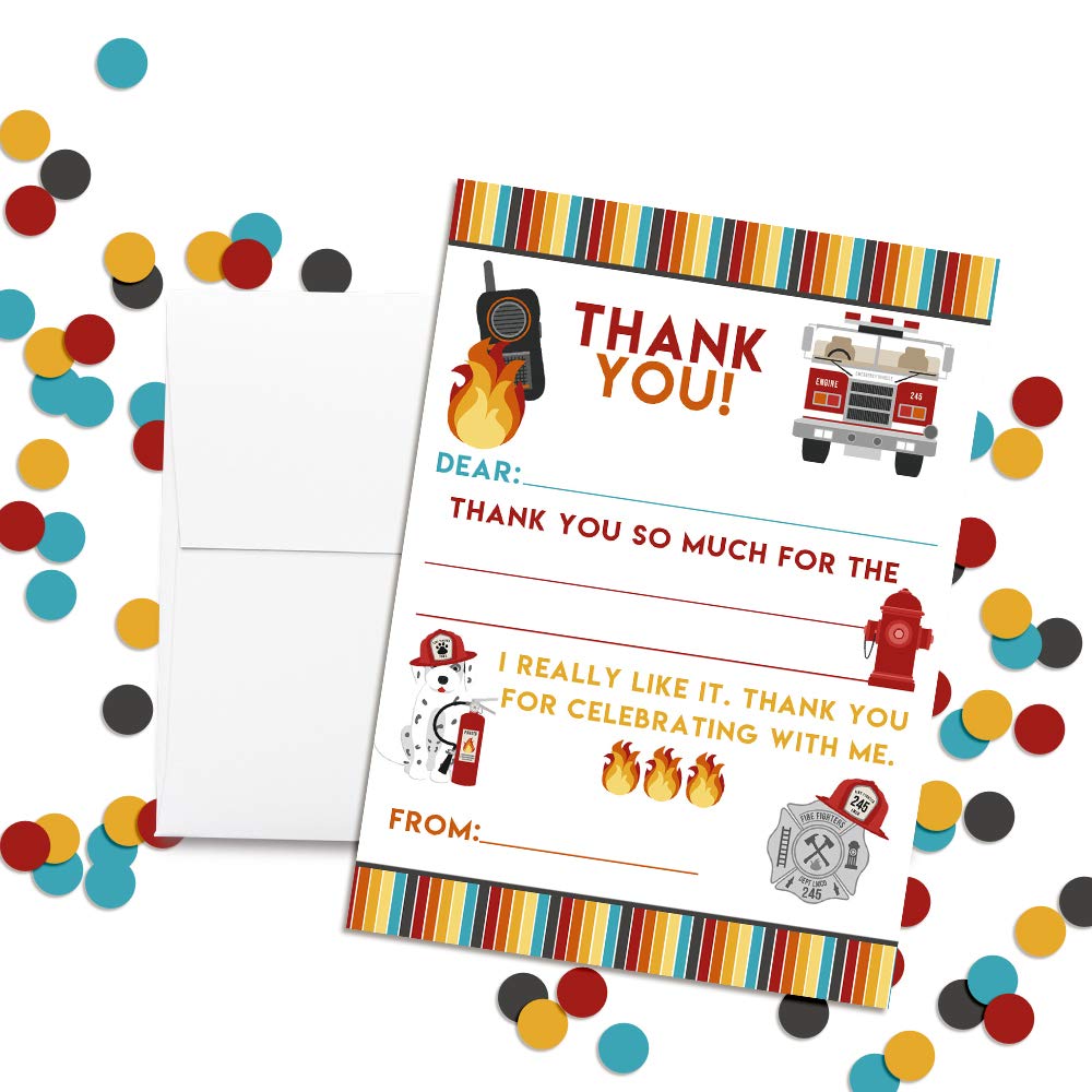 Fire Truck Thank You Cards