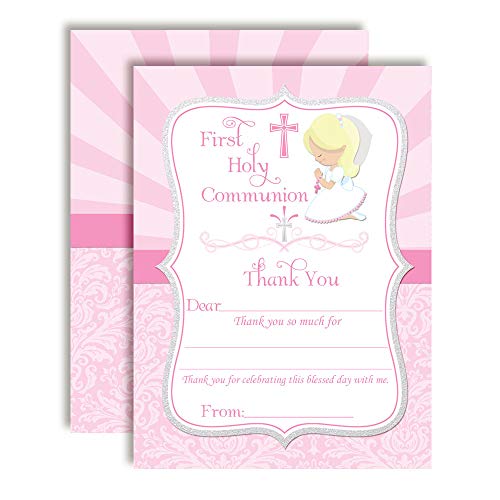 Communion Thank You Notes (Girl, blond hair)