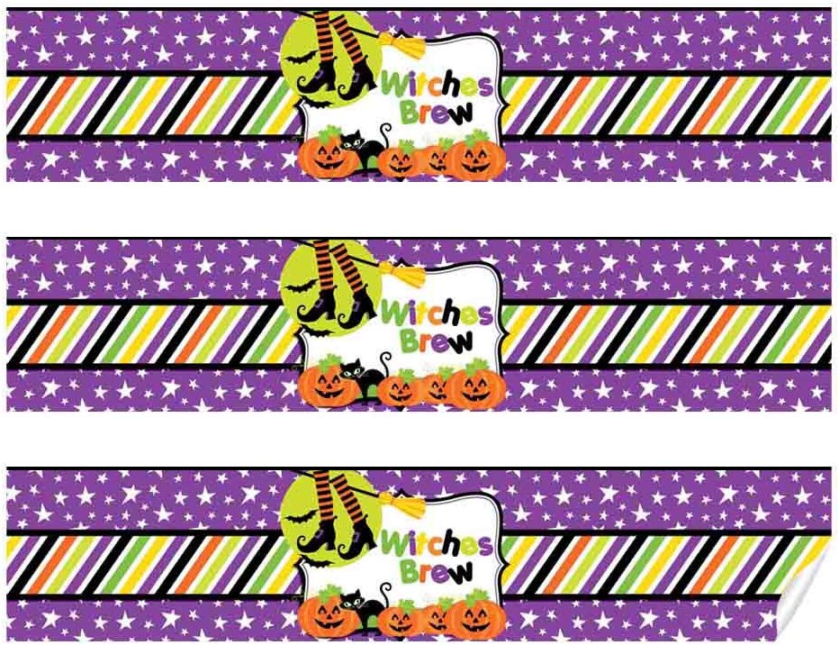 ghouls goblins witches water bottle wrappers
