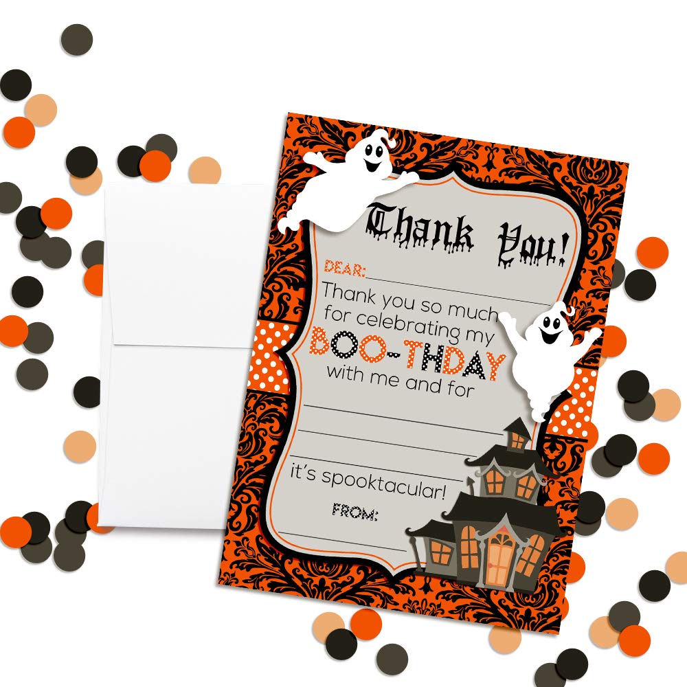 Halloween Ghost Birthday Thank You Cards