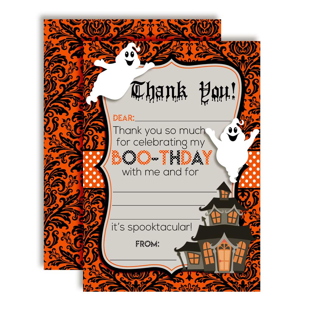 Halloween Ghost Birthday Thank You Cards