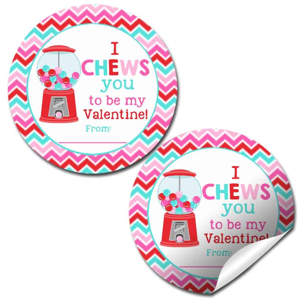 I Chews You Valentine Stickers