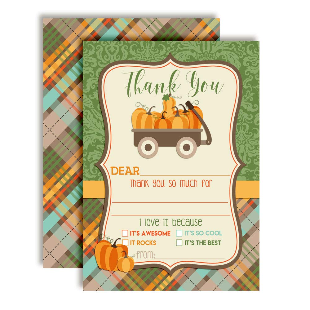 Little Wagon Full of Pumpkins Thank You Cards