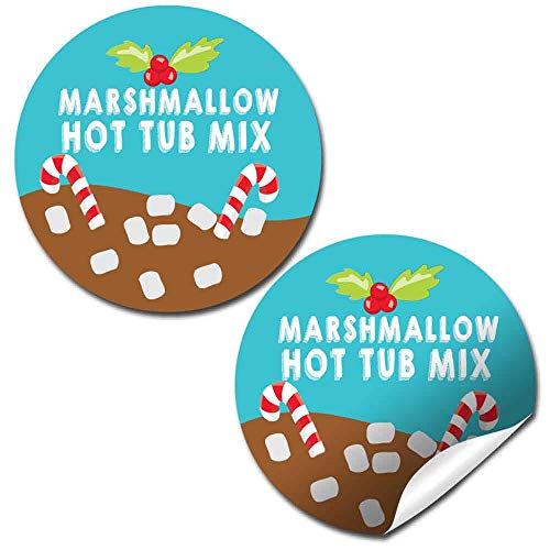 Marshmallow Hot Tub Christmas Hot Cocoa Stickers