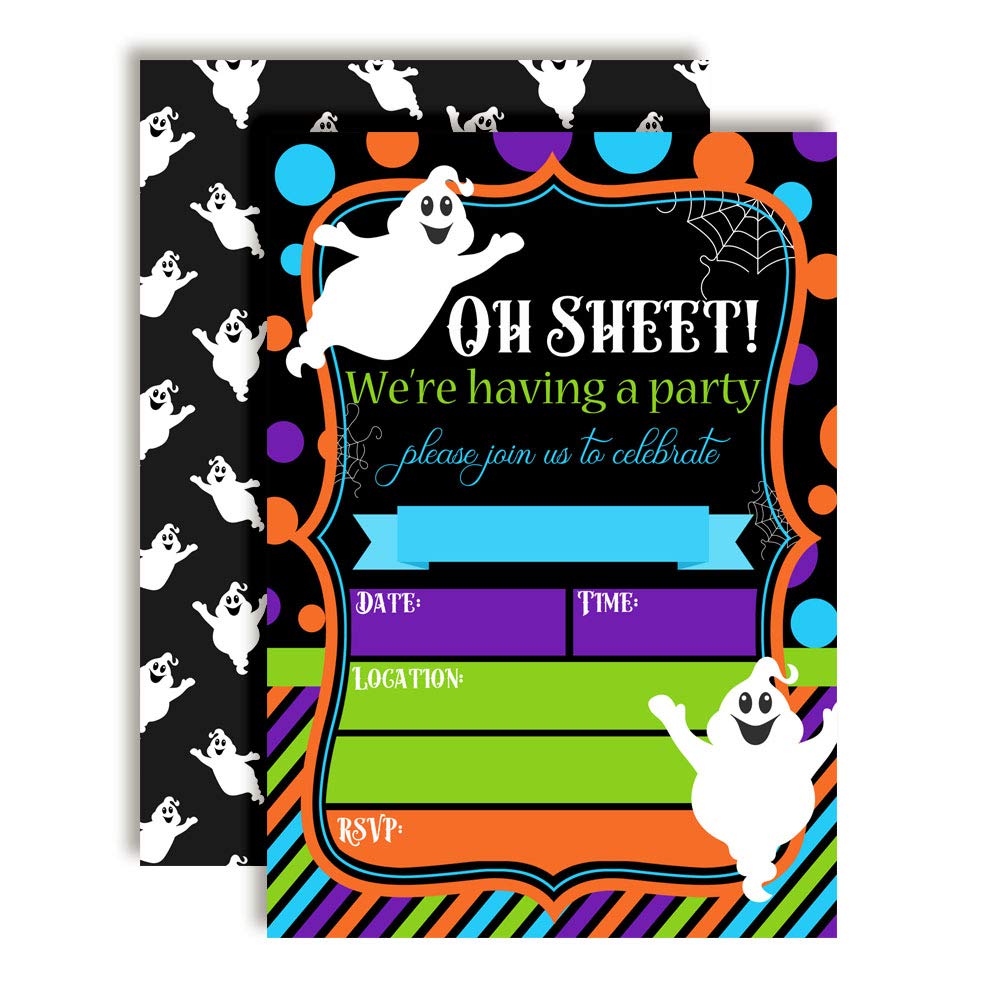 Oh Sheet! Funny Ghost Halloween Birthday Party Invitations