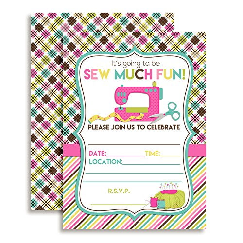 Sew Much Fun Sewing Birthday Party Invitations