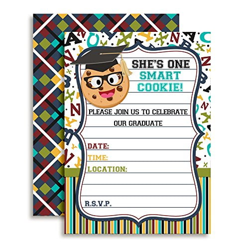 She's a Smart Cookie Graduation Invitations (Girl)