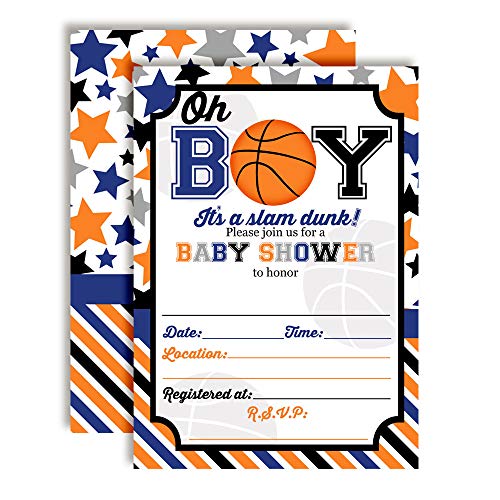 Slam Dunk Basketball Baby Shower Invitations for Boys Amanda Creation