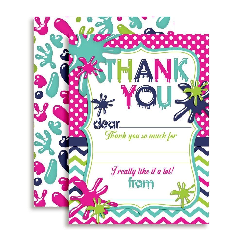 Slime Time Thank You Cards (Girl)