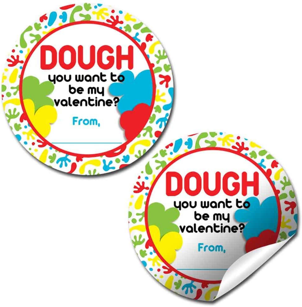 Valentine's Day Mini Play Doh Container Stickers