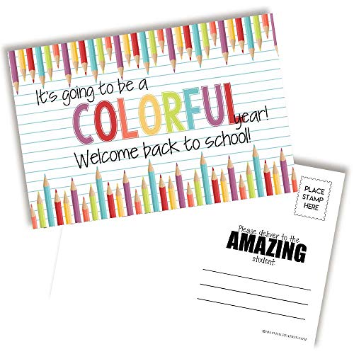 Crayon Back to School Teacher Postcards