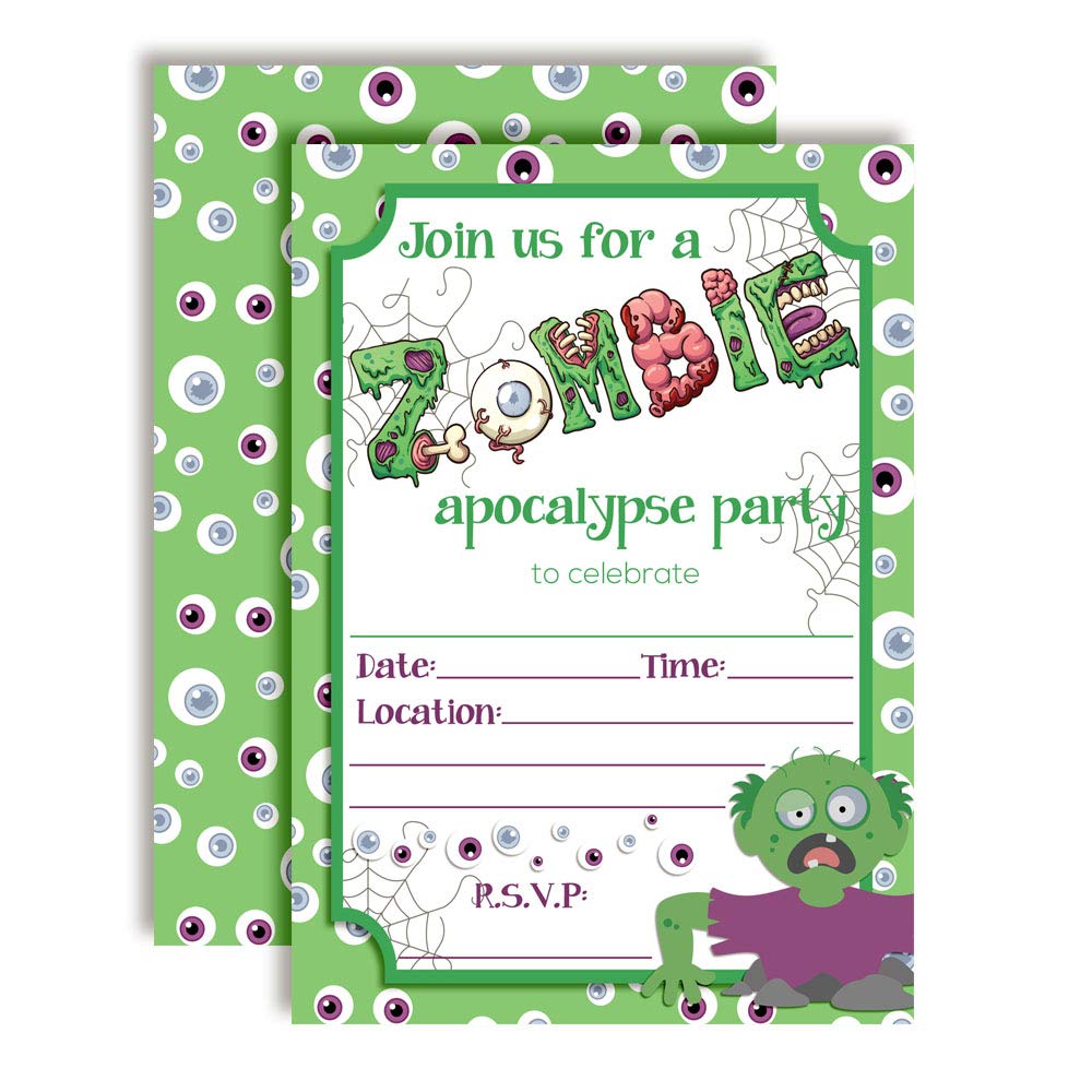 zombie infection birthday party invitation