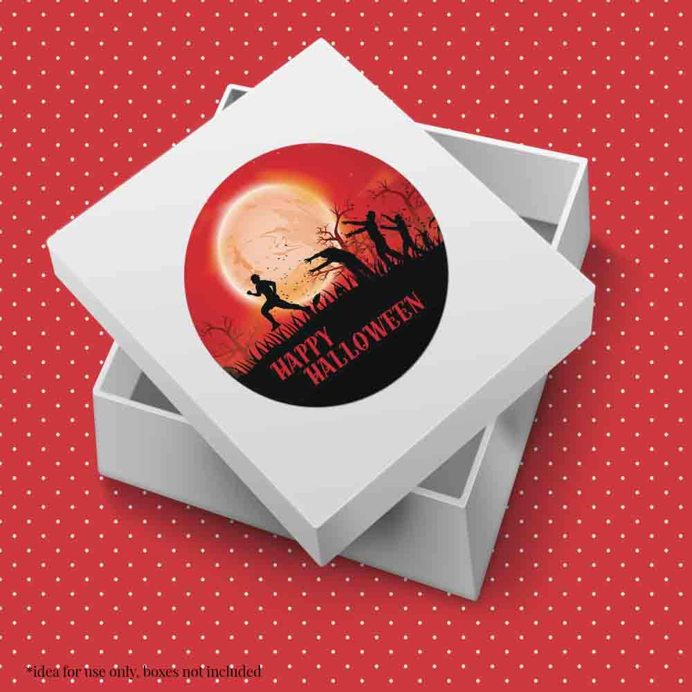 red blood zombie circle sticker