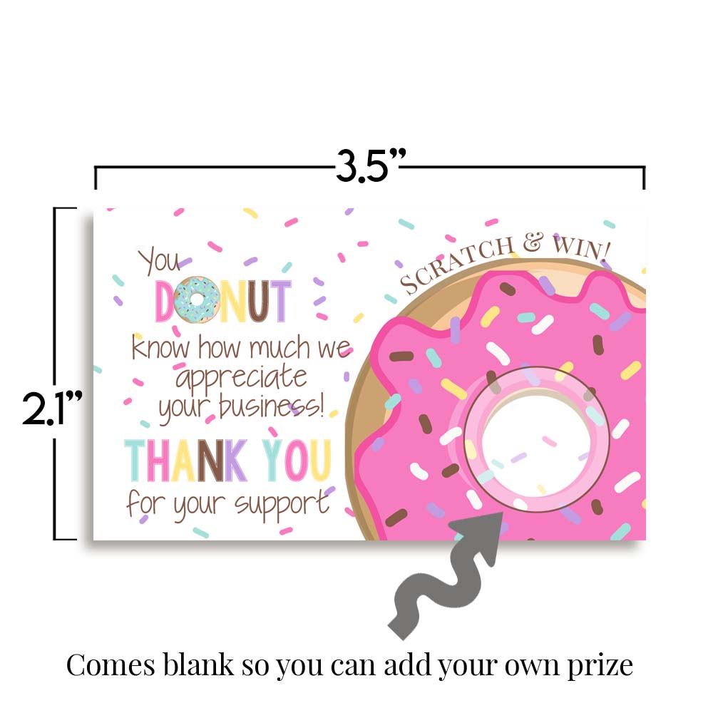 Donut Themed Scratch & Win Cards