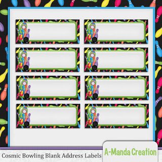 Cosmic Glow in the Dark Bowling Birthday Party Printables