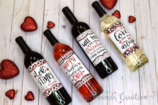 Anti-Valentine's Day Wine Bottle Labels