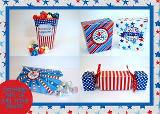 Printable 4th of July Patriotic Treat and Favor Boxes