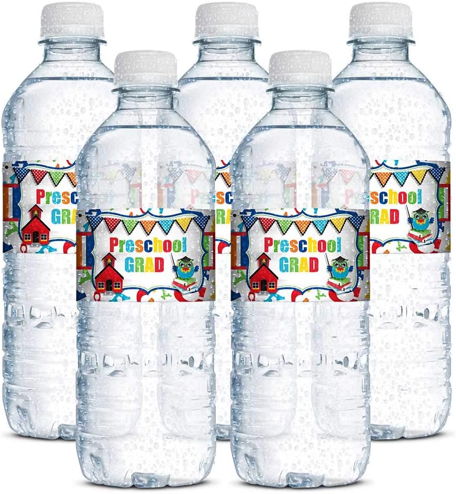 Preschool Graduation Waterproof Water Bottle Wrappers