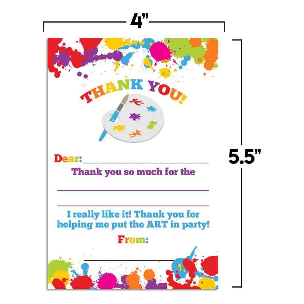 Art & Painting Birthday Thank You Cards - Amanda Creation