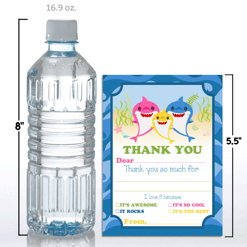 Baby Shark Birthday Water Bottle Labels 