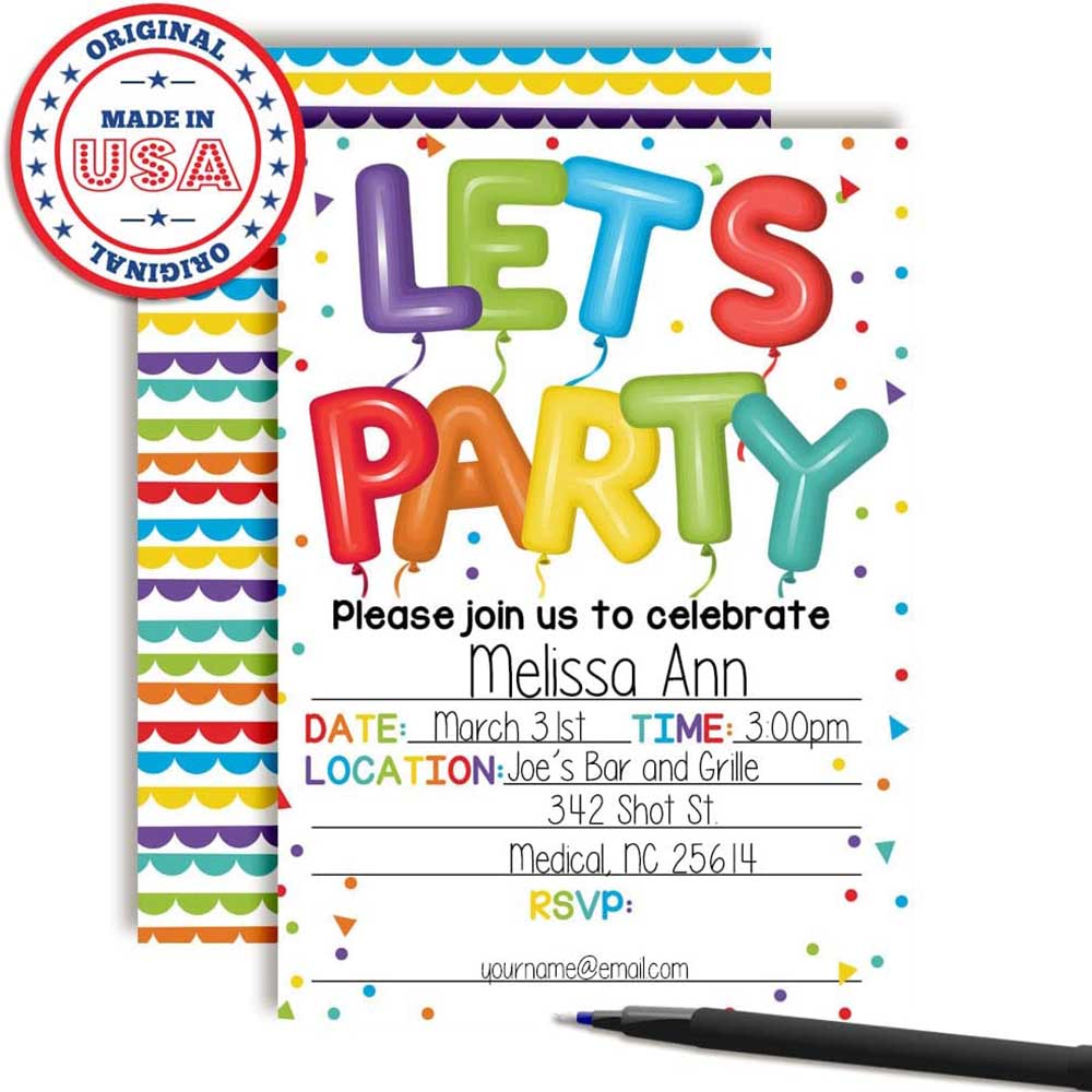 Colorful Alphapet Font To Use for Children S Parties Invitation