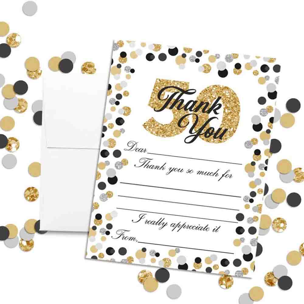 Chuangdi 50 Sets Stars Baby Shower Thank You Cards 50 Star Thank You Notes  with 50