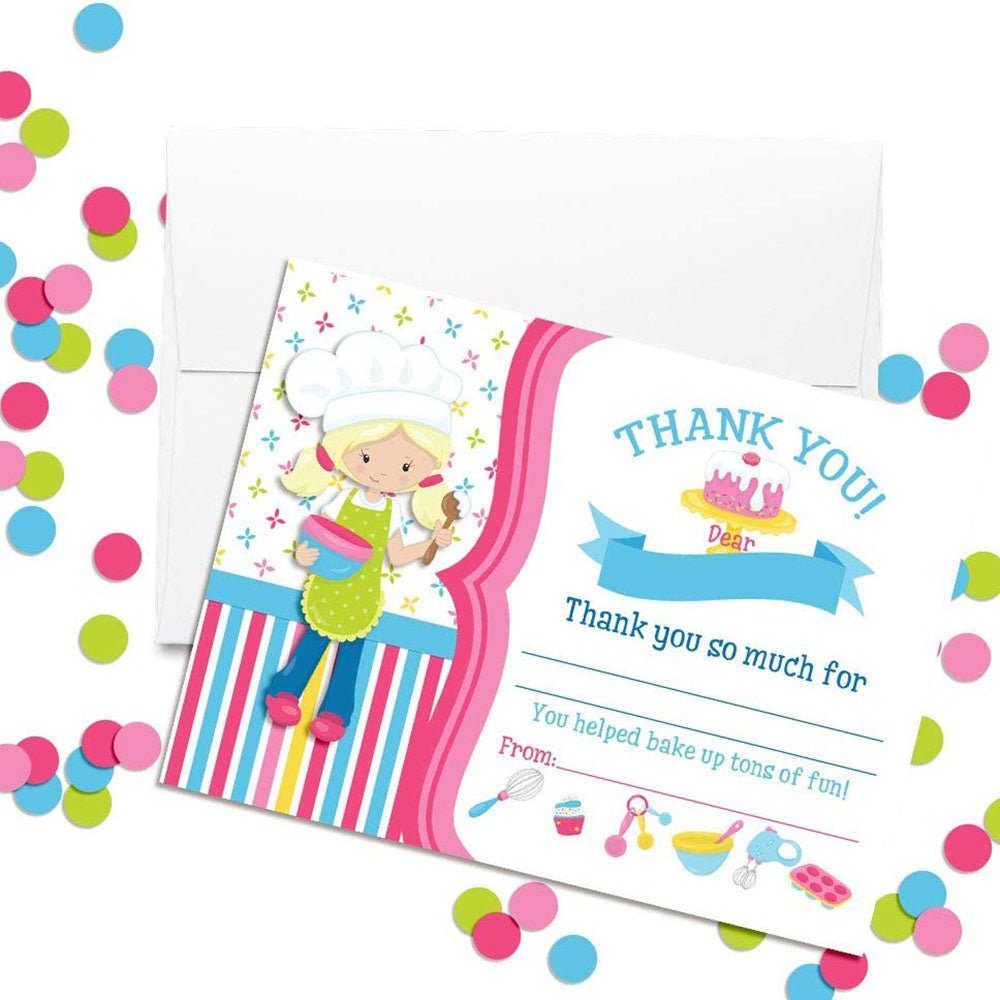 Cooking & Baking Birthday Thank You Cards – Amanda Creation