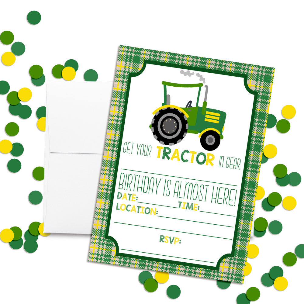 green-yellow-tractor-birthday-party-invitations-amanda-creation for Free Printable John Deere Invitations Green & Yellow Tractor Birthday Party Invitations – Amanda Creation for Free Printable John Deere Invitations