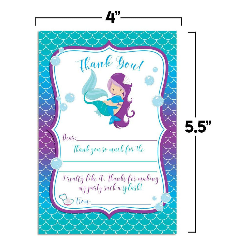 Magical Mermaid Birthday Thank You Cards – Amanda Creation magical-mermaid-birthday-thank-you-cards-amanda-creation