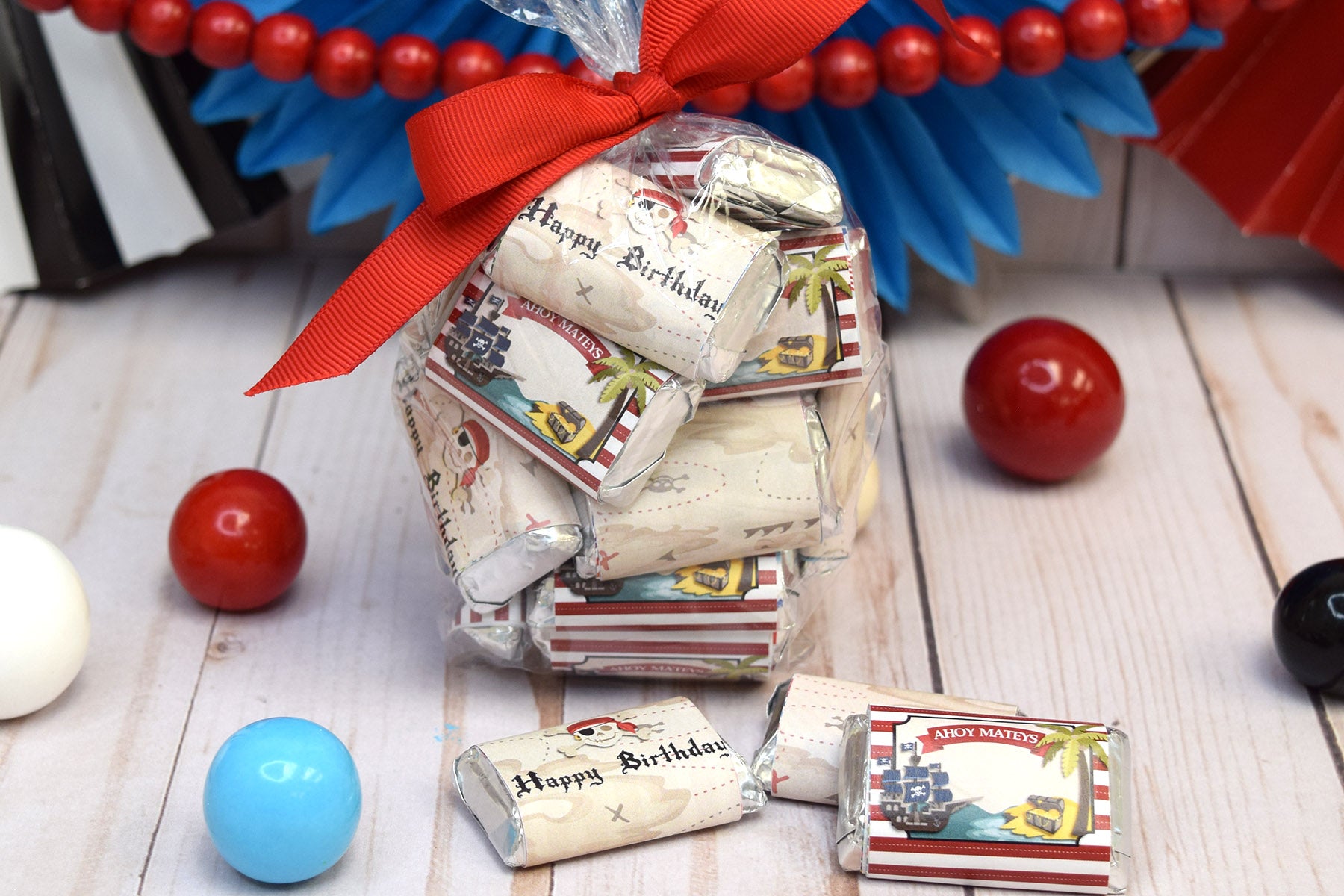 Treasure Wrapper Pirate Treasure Map Birthday Mini Candy Bar Wrappers – Amanda Creation
