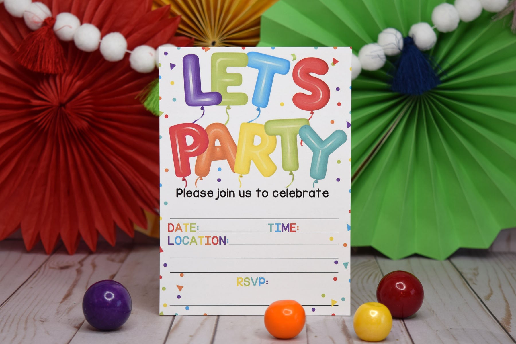 Colorful Alphapet Font To Use for Children S Parties Invitation