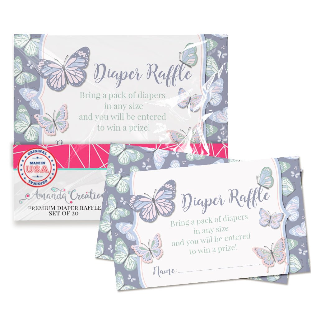Butterfly Diaper Raffle Tickets – Amanda Creation