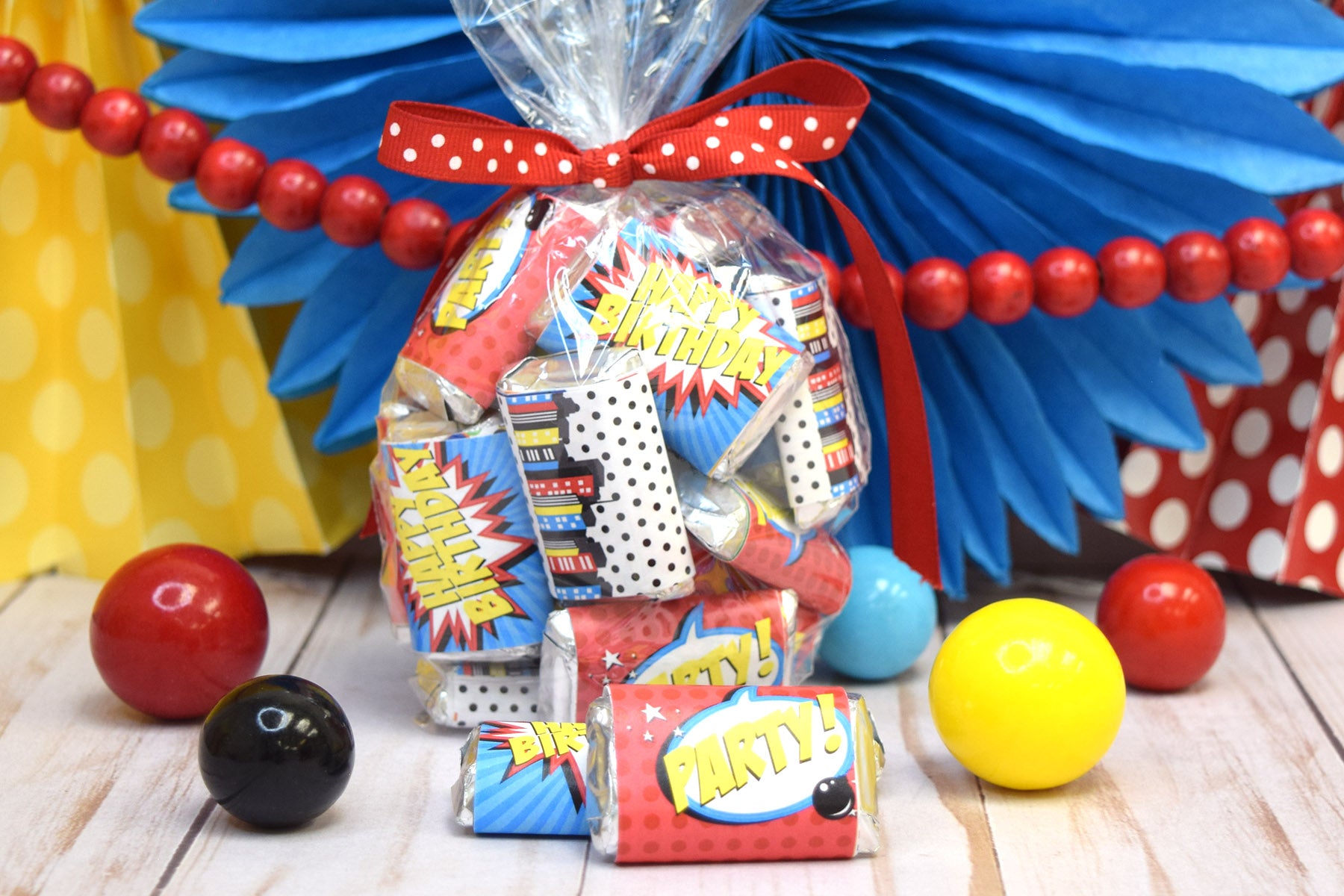 Hero Wrapper Super Hero Comic Book Birthday Mini Candy Bar Wrappers – Amanda Creation