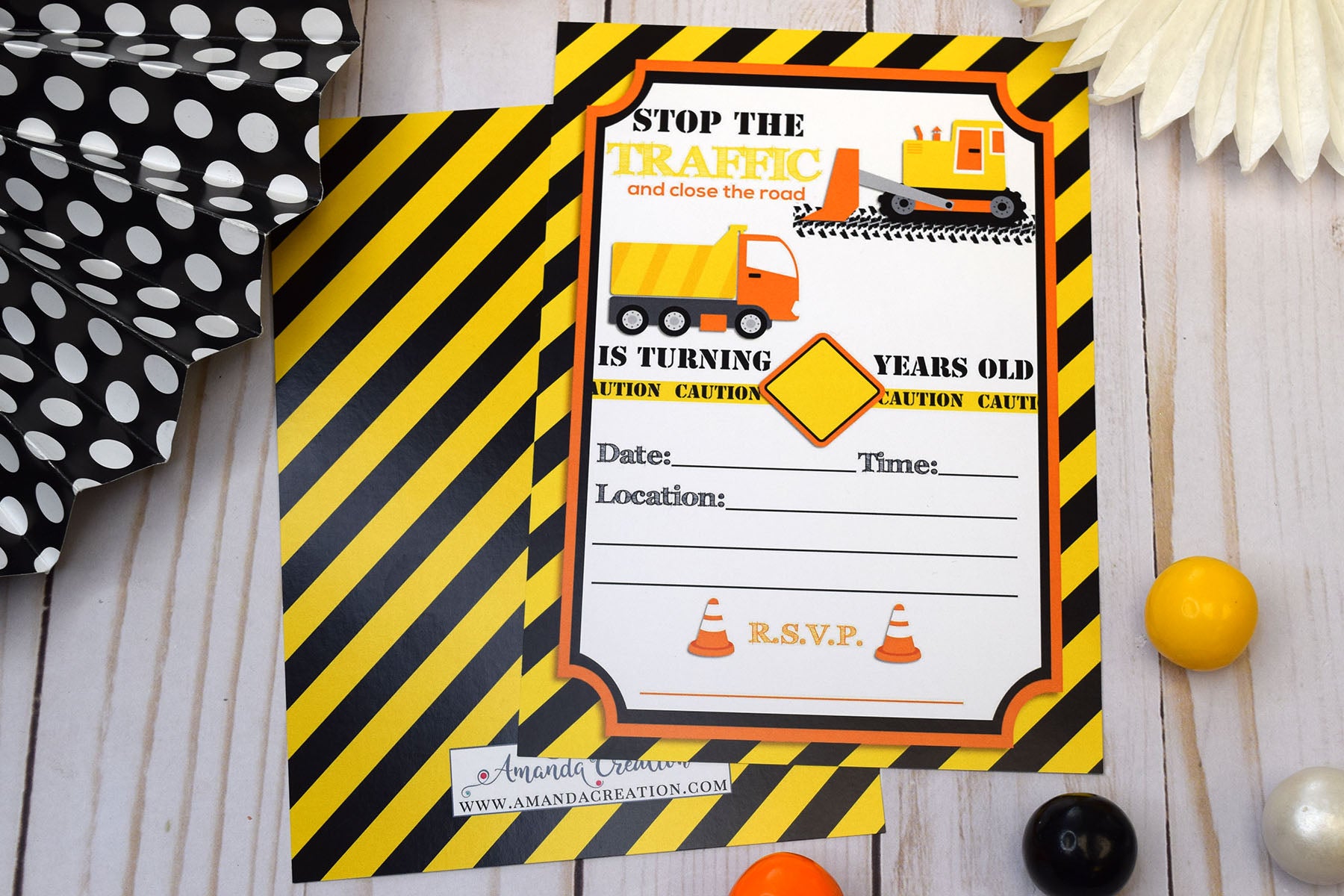 Construction, Digger, Dump Truck Birthday Party Invitations – Amanda Creation construction-digger-dump-truck-birthday-party-invitations-amanda-creation
