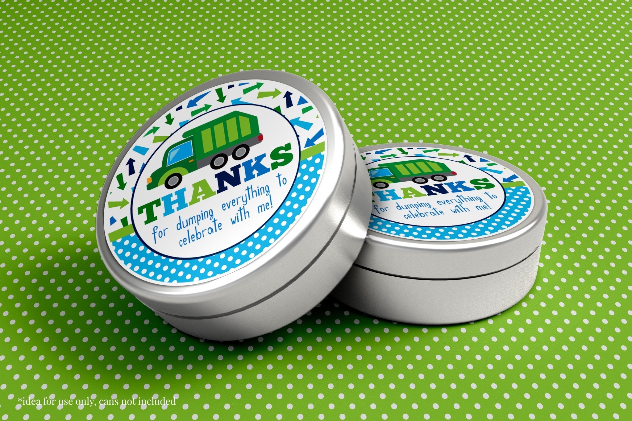 Loading Sticker Gift Garbage Truck Birthday Party Favor Stickers – Amanda Creation