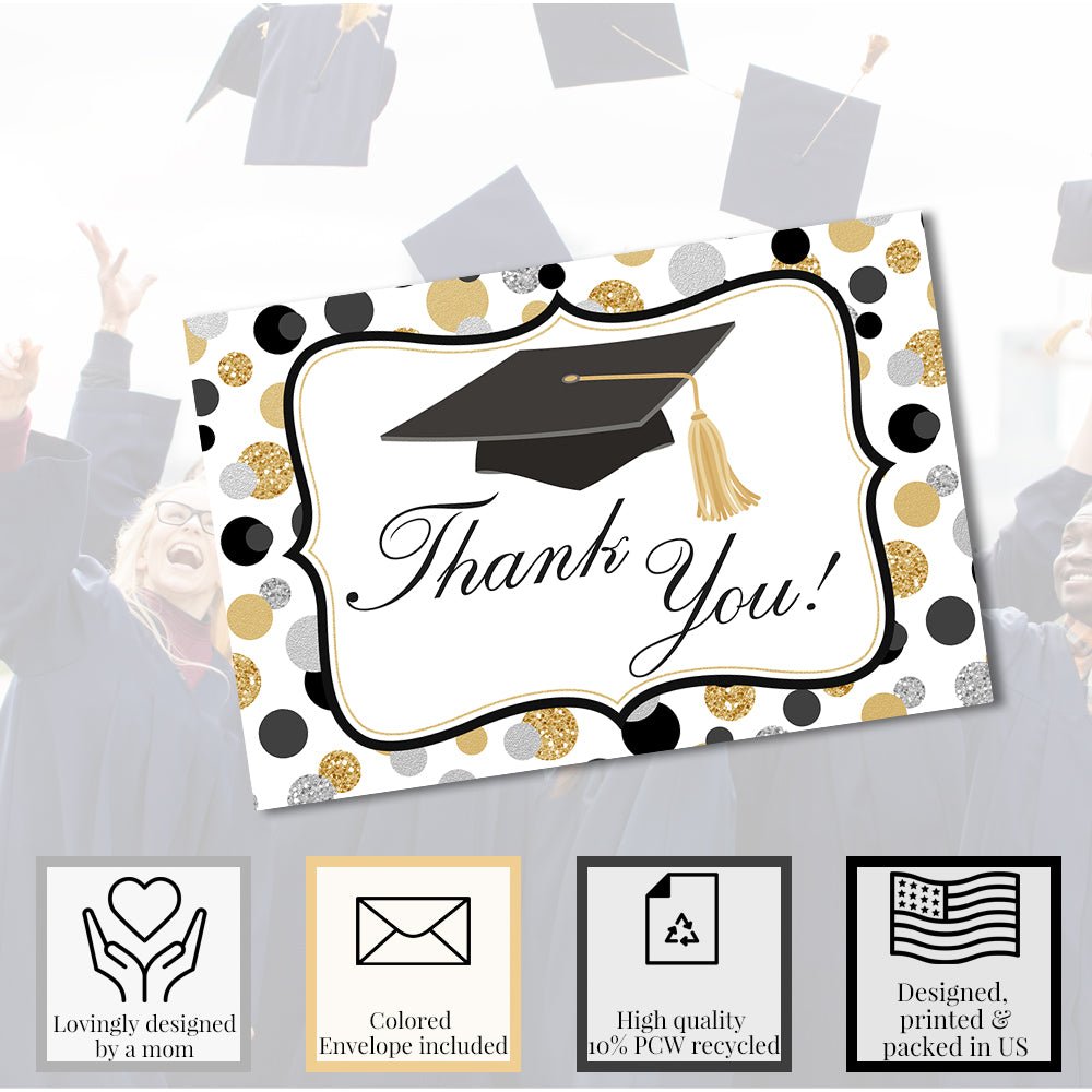 grad party thank you card template Free custom printable graduation thank you card templates