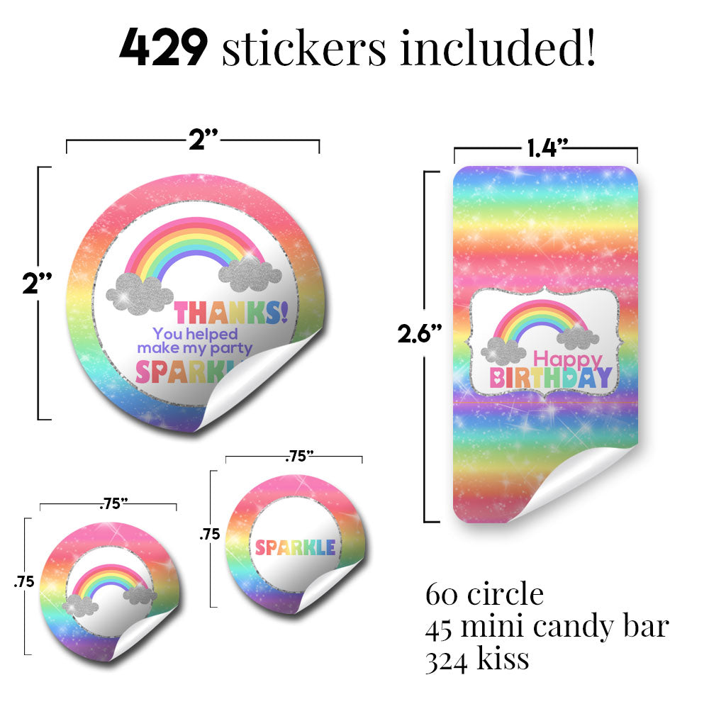 Amanda Creation Splatter Paintball Birthday Party Sticker Bundle Kit - 429  pieces!!! 60 2 Circle Stickers, 45 Mini Candy Bar Wrappers, & 324 Round