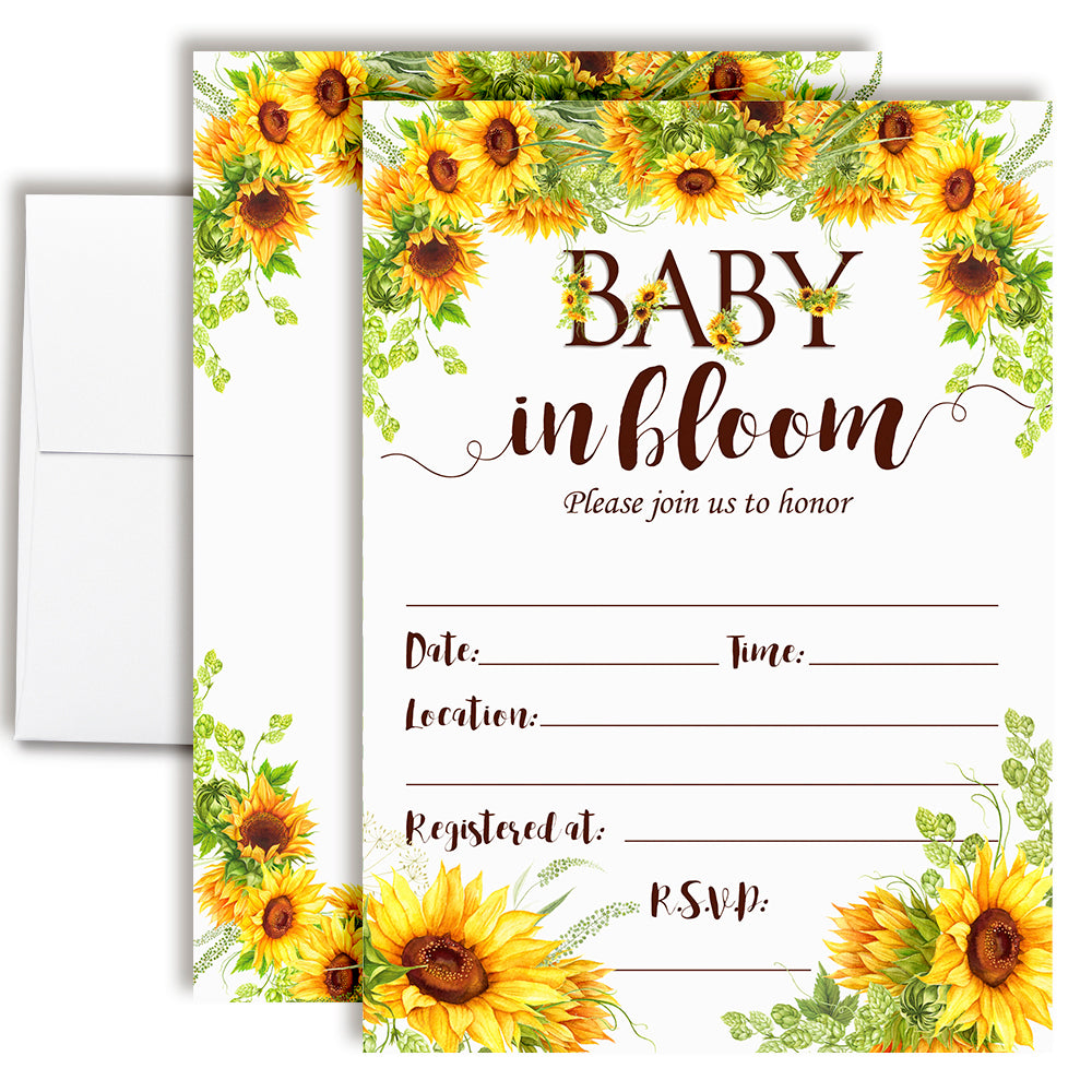 Baby In Bloom Sunflower Baby Shower Invitations – Amanda Creation baby-in-bloom-sunflower-baby-shower-invitations-amanda-creation