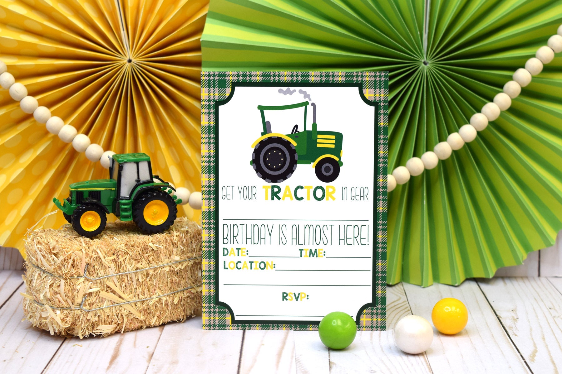 green-yellow-tractor-birthday-party-invitations-amanda-creation for Free Printable John Deere Invitations Green & Yellow Tractor Birthday Party Invitations – Amanda Creation for Free Printable John Deere Invitations