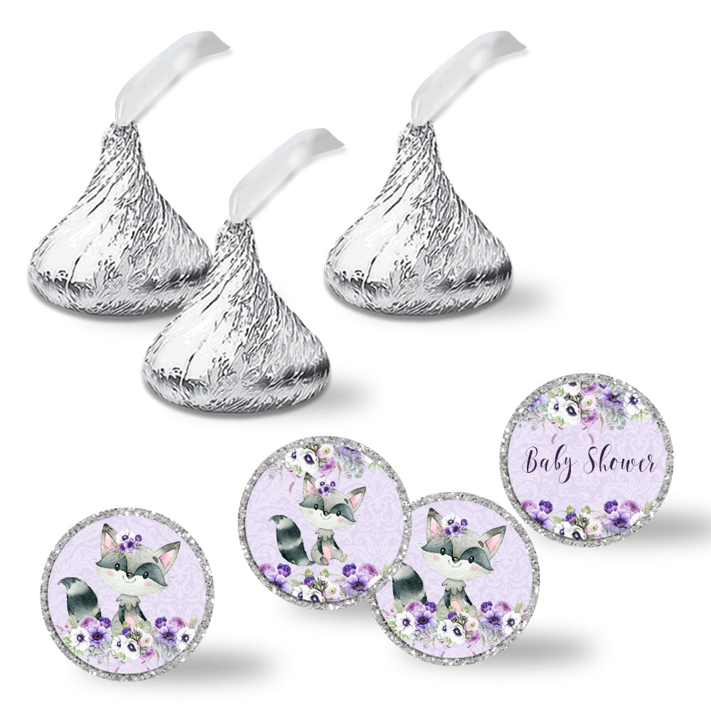 Little Rascal Cute Raccoon Girl Baby Shower Kiss Stickers – Amanda Creation