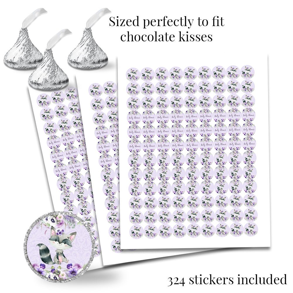 Klein Rascal Stickers Little Rascal Cute Raccoon Pink Baby Shower Sticker Bundle – Amanda ...